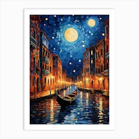 Gondola Glides: Navigating Venice's Picturesque Canals" Art Print