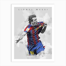 Lionel Messi Fc Barcelona Drawing 1 Art Print