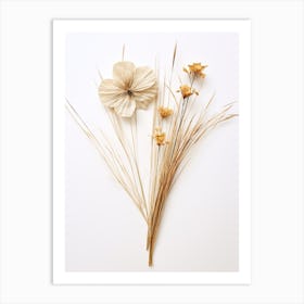 Pressed Flower Botanical Art Flax Flower 2 Art Print