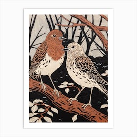 Art Nouveau Birds Poster Dunlin 4 Art Print