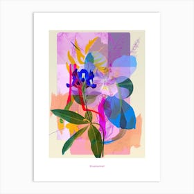 Bluebonnet 3 Neon Flower Collage Poster Art Print