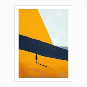 Man Walking In The Desert, Minimalism 2 Art Print