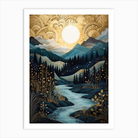 Sunset In The Mountains 13 Art Print