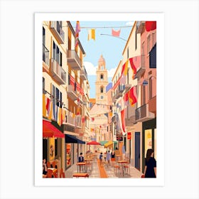 San Sebastian, Spain, Graphic Illustration 4 Art Print