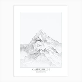 Gasherbrum I Pakistan China Line Drawing 5 Poster Art Print