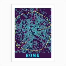 Rome Map Poster 1 Art Print