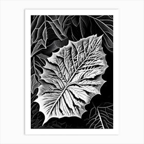 Sycamore Leaf Linocut 6 Art Print