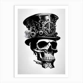Skull With Pop Art Influences Ganster 2 Stream Punk Art Print