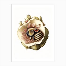 Hibernation Bee Vintage Art Print