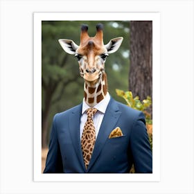 Giraffe In A Suit (4) 1 Art Print