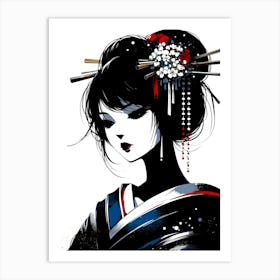 Creativel Geisha Illustration 141 Art Print