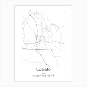 Cossato,Italy Minimalist Map Art Print