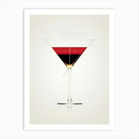 Mid Century Modern Boulevardier Floral Infusion Cocktail 1 Art Print