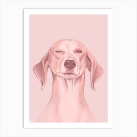 Winking Dog Print Art Print