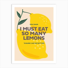 So many Lemons - Song Lyrics Art Print