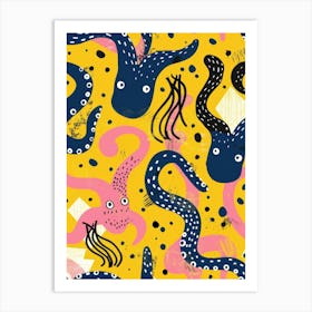 Octopus Pattern 5 Art Print