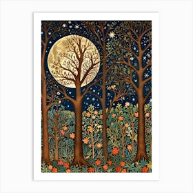 William Morris Moonlight In The Forest 104 Art Print