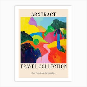 Abstract Travel Collection Poster Saint Vincent And The Grenadines 2 Art Print