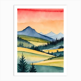 Watercolor Landscape Painting 65 Art Print