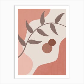 Calming Abstract Painting in Warm Terracotta Tones 1 Art Print