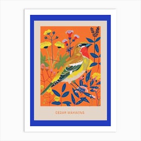 Spring Birds Poster Cedar Waxwing 1 Art Print