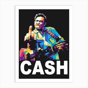 Johny Cash Wpap Art Print