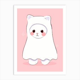 Ghost Cat - Cute Trinket Inspired Halloween Art Art Print