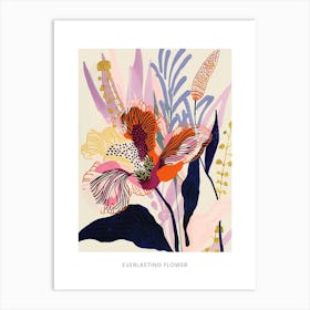 Colourful Flower Illustration Poster Everlasting Flower 3 Art Print