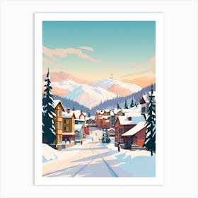 Vintage Winter Travel Illustration Whistler Canada 5 Art Print