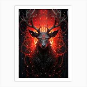 Demon Deer Head Art Print