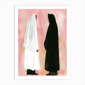 Two Women In Black And White 3 Art Print