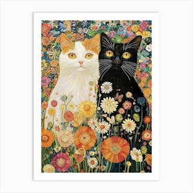 Gustav Klimt Print Cats Klimt Poster Klimt Exhibition Poster Cats Painting Flower Garden Flower Full Art Print