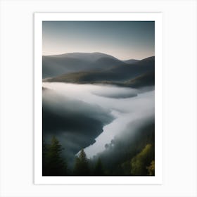 Misty Valley In Wales Art Print