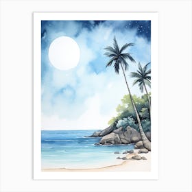 Watercolour Of Anse Lazio   Praslin Island Seychelles3 Art Print