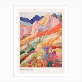 Mount Russell United States 1 Colourful Mountain Illustration Poster Art Print