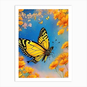 Butterfly In The Garden Art Print