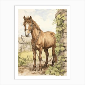 Storybook Animal Watercolour Horse 1 Art Print
