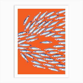 Fish Shaul Nautical Orange Art Print