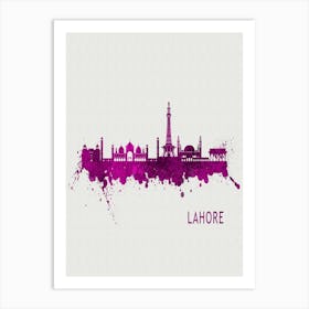 Lahore Pakistan City Purple Art Print