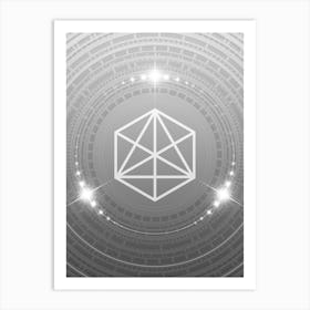 Geometric Glyph in White and Silver with Sparkle Array n.0135 Art Print
