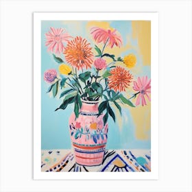 Flower Painting Fauvist Style Bee Balm 2 Art Print