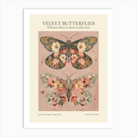 Velvet Butterflies Collection Radiant Butterflies William Morris Style 9 Art Print