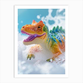 Toy Dinosaur Bubble Bath 2 Art Print