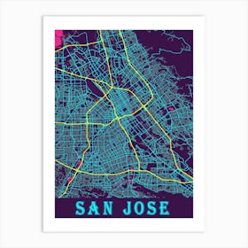 San Jose Map Poster 1 Art Print