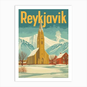 Aihrgdesign A Vintage Travel Poster Of Reykjavik 3 Art Print