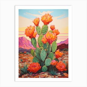 Cactus In The Desert Painting Canthocalycium 1 Art Print