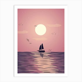 Sunset At Sea Art Print