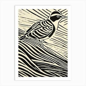 Lark Linocut Bird Art Print