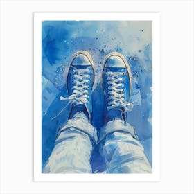 Blue Sneakers Art Print