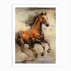 A Horse Painting In The Style Of Encaustic Painting 4 Art Print